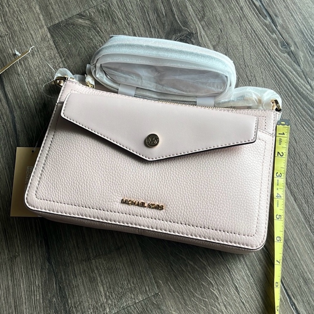 NWT Michael Kors Maisie Powder Blush 3in1 zip Crossbody Bag - Picture 10 of 16